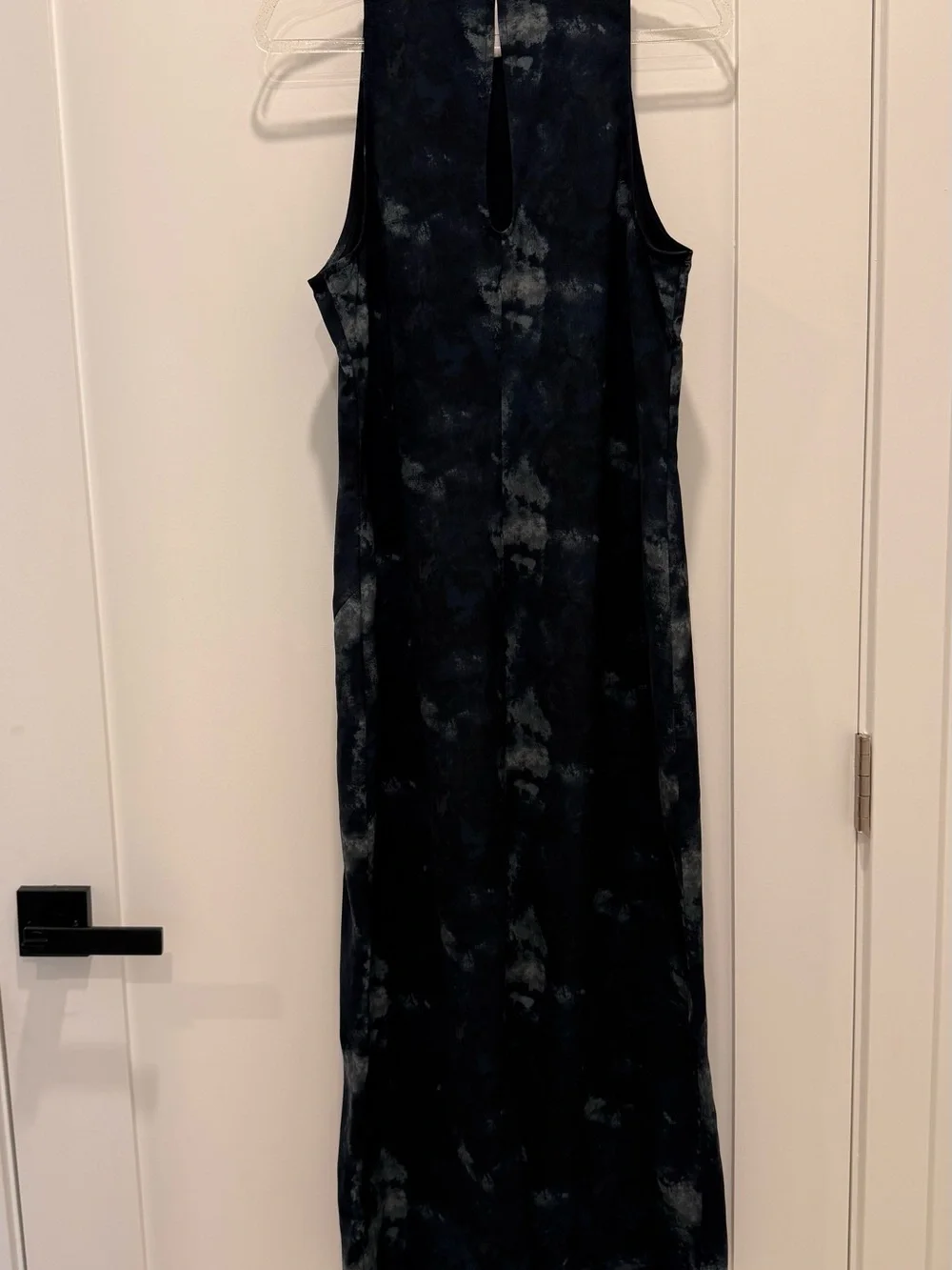 Sleeveless Navy Tie-Dye Maxi Dress